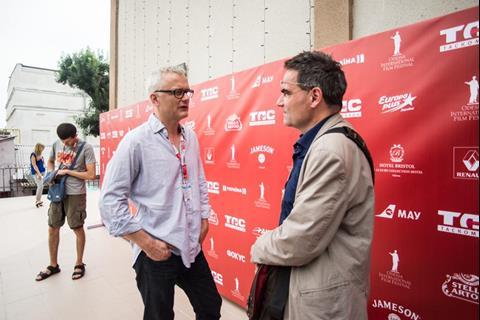 Christoph Terhechte (Berlinale Forum) and Bernd Buder (connecting cottbus) at the Works in Progress showcase